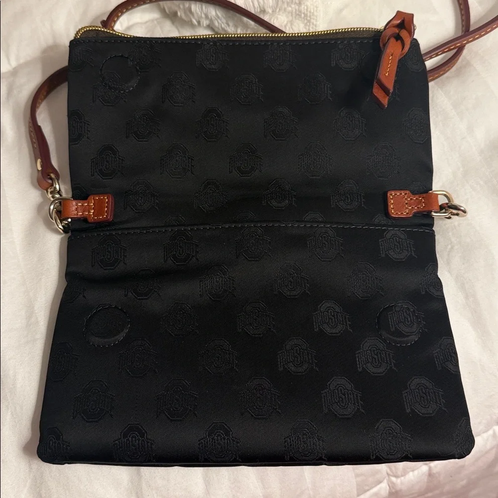 Ohio State Dooney & Bourke fold over crossbody black nylon NWOT